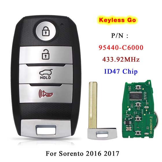2015-2019 Kia Sorento / 4-Button Smart Key / PN: 95440-C6000 / TQ8-FOB-4F06 (UM) (AFTERMARKET)